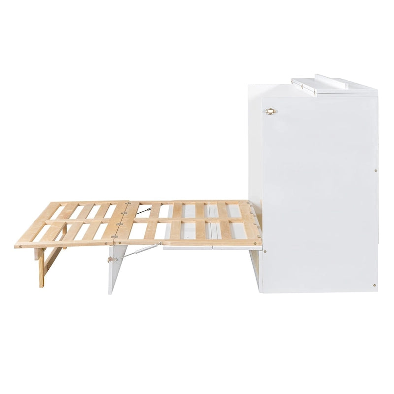 Lit escamotable pleine grandeur avec grands tiroirs pour chambre à coucher