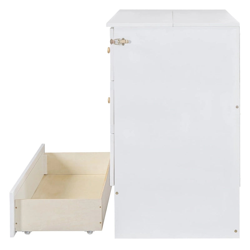 Lit escamotable pleine grandeur avec grands tiroirs pour chambre à coucher