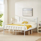 Cadre de lit en métal Javlergo, cadre de lit plateforme moderne avec tête et pied de lit, sommier non requis