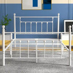 Cadre de lit en métal Javlergo, cadre de lit plateforme moderne avec tête et pied de lit, sommier non requis