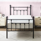 Cadre de lit en métal Javlergo, cadre de lit plateforme moderne avec tête et pied de lit, sommier non requis