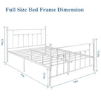Cadre de lit en métal Javlergo, cadre de lit plateforme moderne avec tête et pied de lit, sommier non requis