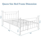 Cadre de lit en métal Javlergo, cadre de lit plateforme moderne avec tête et pied de lit, sommier non requis