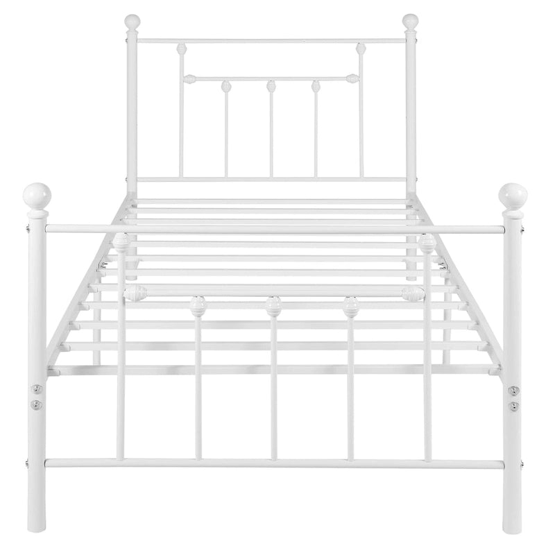 Cadre de lit en métal Javlergo, cadre de lit plateforme moderne avec tête et pied de lit, sommier non requis