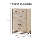 Ensemble de chambre à coucher Furniture of America Drayden Transitional en chêne massif, comprenant une commode 3 pièces et 2 tables de chevet.