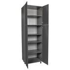 Armoire utilitaire 24 x 84 - Quatre portes - Grise - 24 x 84 x 23 3/8