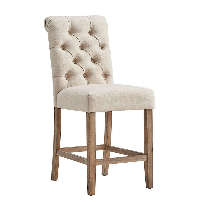Tabourets de bar/comptoir Benchwright Premium capitonnés à dossier arrondi (lot de 2) par iNSPIRE Q Artisan