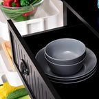 Armoire de rangement de cuisine 72 pouces, armoire traditionnelle autoportante avec 4 portes et 3 étagères réglables, grand tiroir central