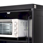 Armoire de rangement de cuisine 72 pouces, armoire traditionnelle autoportante avec 4 portes et 3 étagères réglables, grand tiroir central