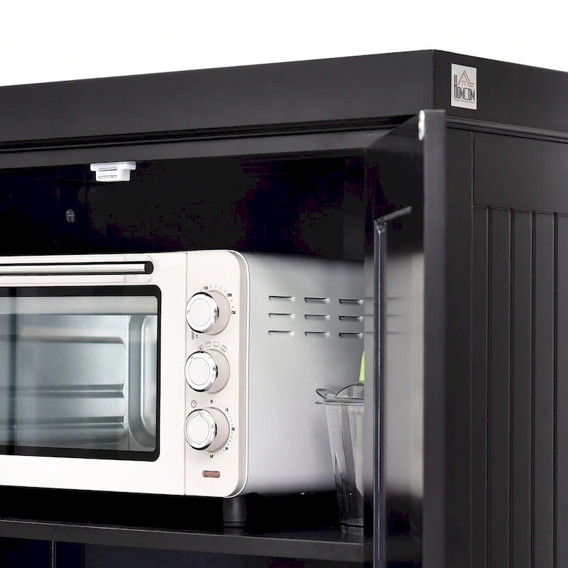 Armoire de rangement de cuisine 72 pouces, armoire traditionnelle autoportante avec 4 portes et 3 étagères réglables, grand tiroir central