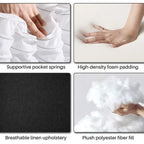 Fauteuil inclinable en tissu Yaheetech, fauteuil inclinable une place, dossier réglable