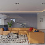 Canapé d'angle 7 pièces Mingle en cuir végétalien