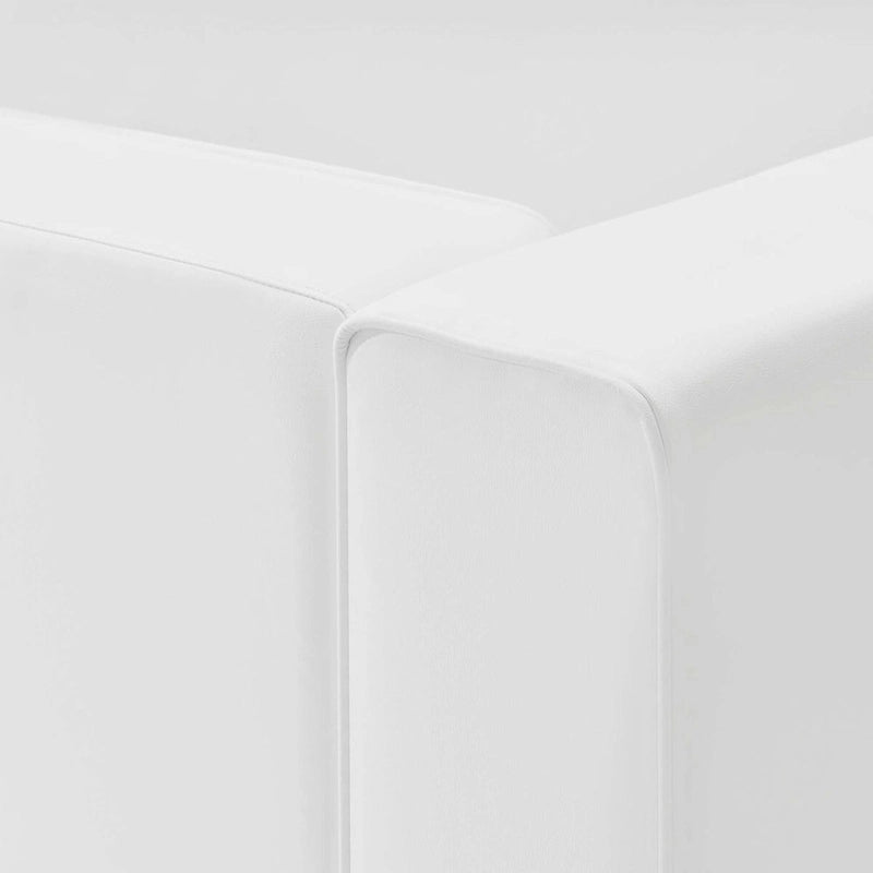 Canapé d'angle 7 pièces Mingle en cuir végétalien