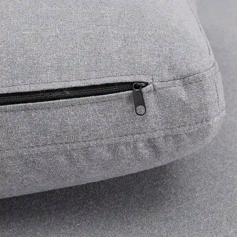 Canapé d'angle 7 places Anka en lin gris garni de duvet, par iNSPIRE Q Modern