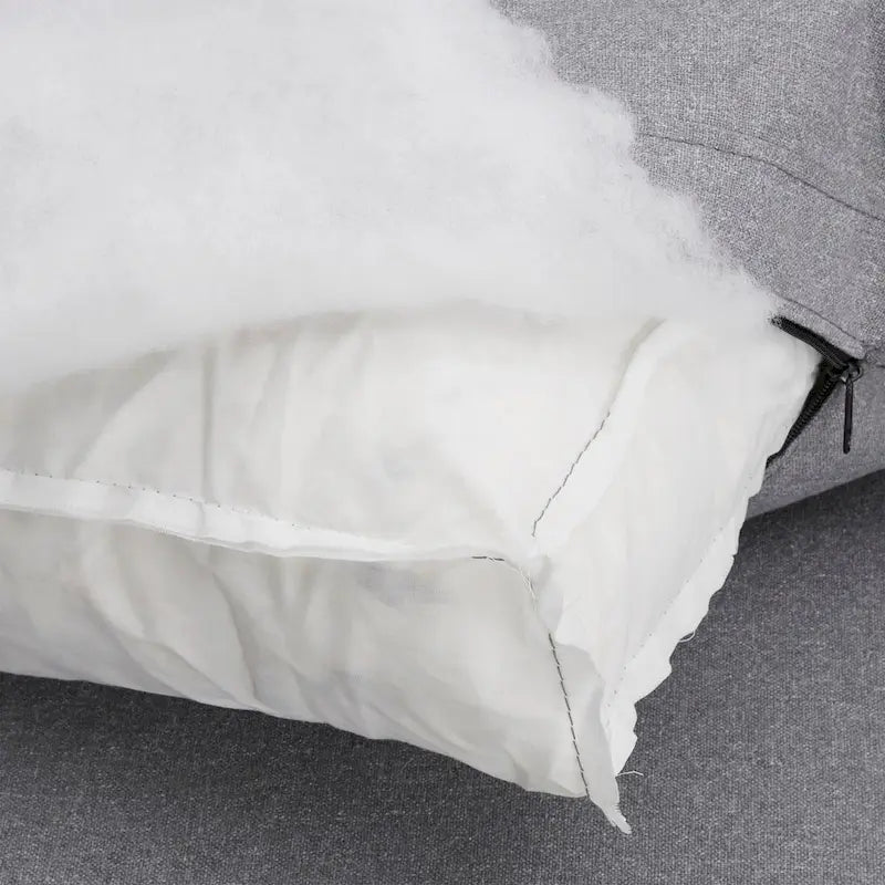 Canapé d'angle 7 places Anka en lin gris garni de duvet, par iNSPIRE Q Modern