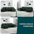 Canapé d'angle moderne en forme de U, grand format, en tissu chenille, avec poufs, canapé réversible pour salon