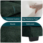 Canapé d'angle moderne en forme de U, grand format, en tissu chenille, avec poufs, canapé réversible pour salon