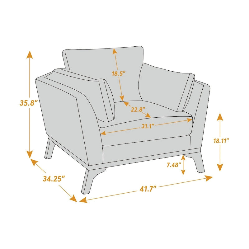 Fauteuil d'appoint moderne à accoudoirs évasés VANOMi 41.7