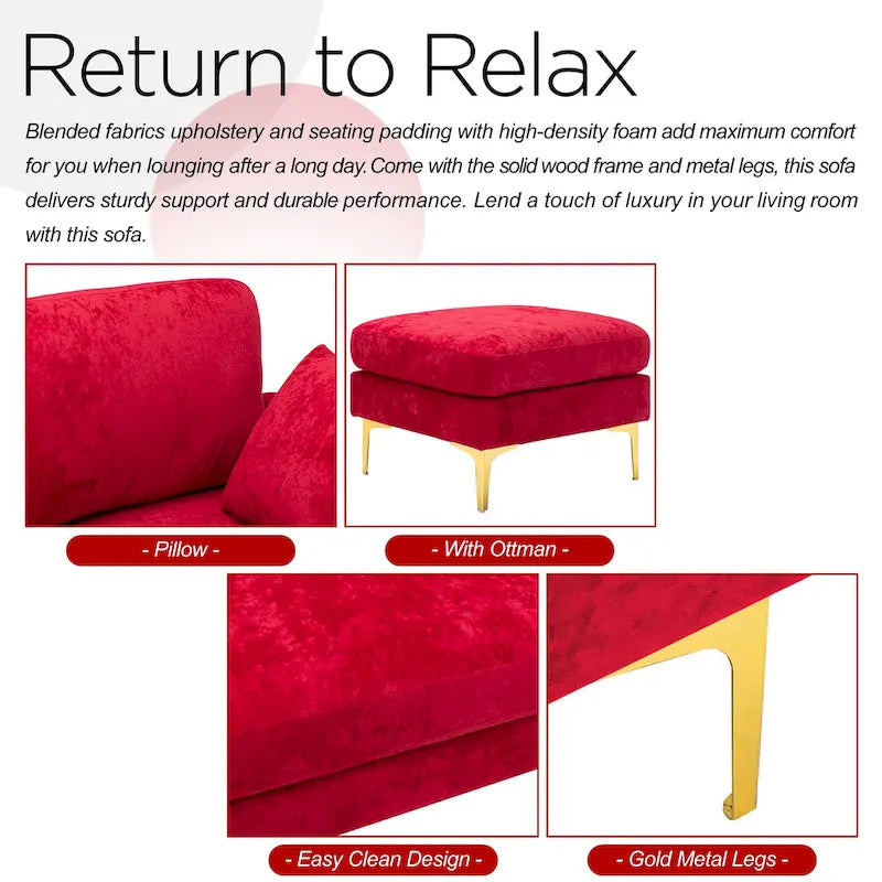 Canapé sectionnel Kata 115 avec Ottoman