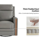 Fauteuil inclinable électrique pivotant à bascule Jaime Modern en cuir véritable avec appui-tête et repose-pieds réglables par HULALA HOME