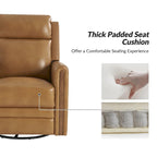 Fauteuil inclinable électrique pivotant à bascule Jaime Modern en cuir véritable avec appui-tête et repose-pieds réglables par HULALA HOME