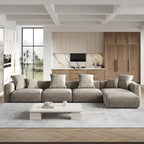 Canapé d'angle surdimensionné en velours côtelé avec pouf, canapé convertible en forme de L, canapés profonds pour salon moderne