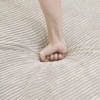 Canapé d'angle surdimensionné en velours côtelé avec pouf, canapé convertible en forme de L, canapés profonds pour salon moderne