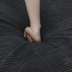 Canapé d'angle surdimensionné en velours côtelé avec pouf, canapé convertible en forme de L, canapés profonds pour salon moderne