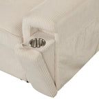 Canapé d'angle convertible en canapé rembourré avec sacs de rangement et 2 porte-gobelets sur les accoudoirs