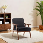 Fauteuil de style moderne du milieu du siècle, fauteuil de salon avec structure en bois massif