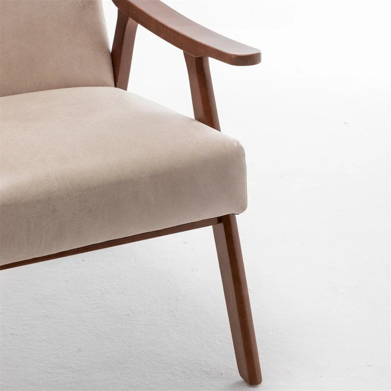 Fauteuil de style moderne du milieu du siècle, fauteuil de salon avec structure en bois massif