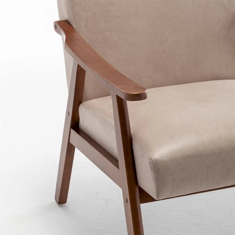 Fauteuil de style moderne du milieu du siècle, fauteuil de salon avec structure en bois massif