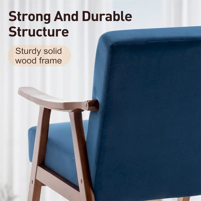 Fauteuil de style moderne du milieu du siècle, fauteuil de salon avec structure en bois massif