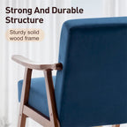Fauteuil de style moderne du milieu du siècle, fauteuil de salon avec structure en bois massif