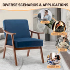 Fauteuil de style moderne du milieu du siècle, fauteuil de salon avec structure en bois massif