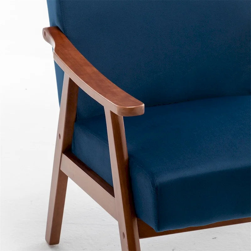 Fauteuil de style moderne du milieu du siècle, fauteuil de salon avec structure en bois massif