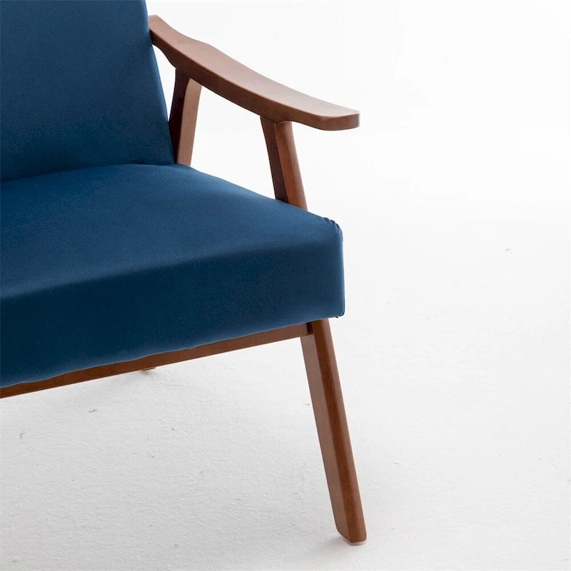 Fauteuil de style moderne du milieu du siècle, fauteuil de salon avec structure en bois massif