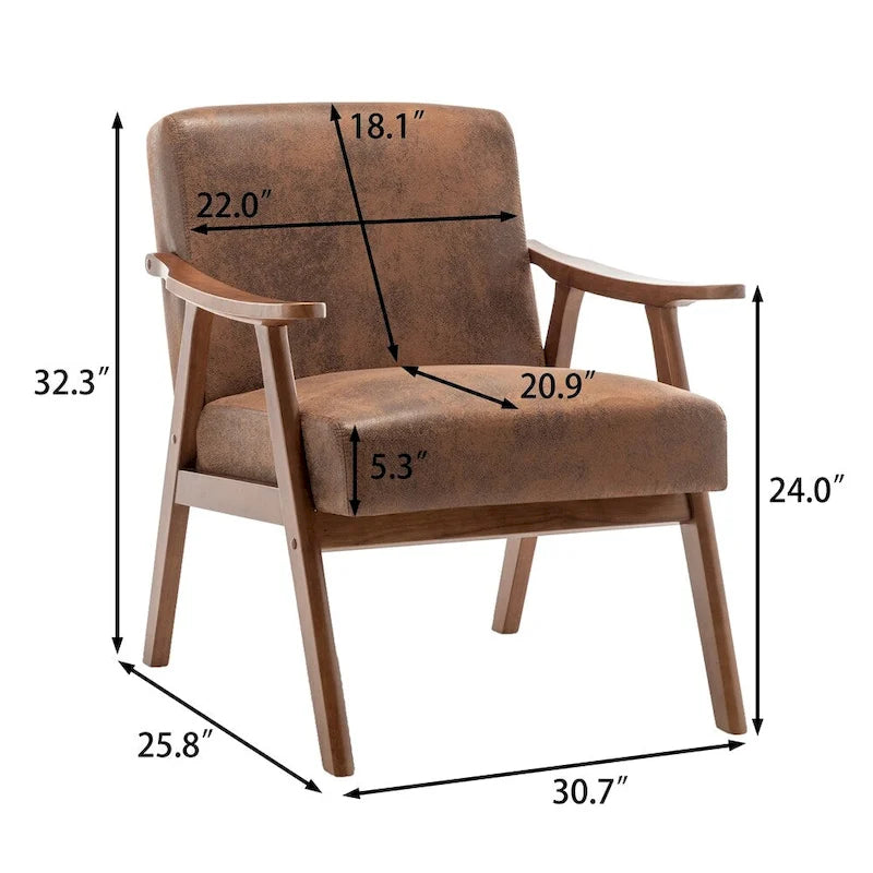 Fauteuil de style moderne du milieu du siècle, fauteuil de salon avec structure en bois massif