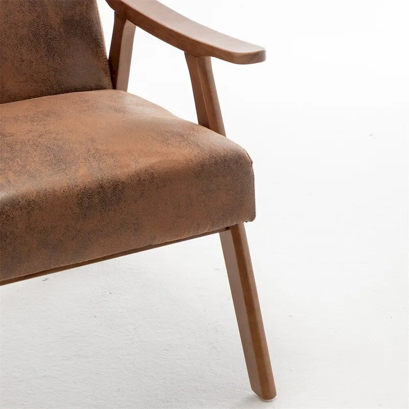 Fauteuil de style moderne du milieu du siècle, fauteuil de salon avec structure en bois massif