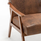 Fauteuil de style moderne du milieu du siècle, fauteuil de salon avec structure en bois massif