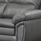 Canapé, causeuse et fauteuil Marcus Premium en cuir pleine fleur gris