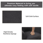 Fauteuil d'appoint classique en forme de tonneau, revêtu d'un tissu polyester doux, avec repose-pieds inclus.