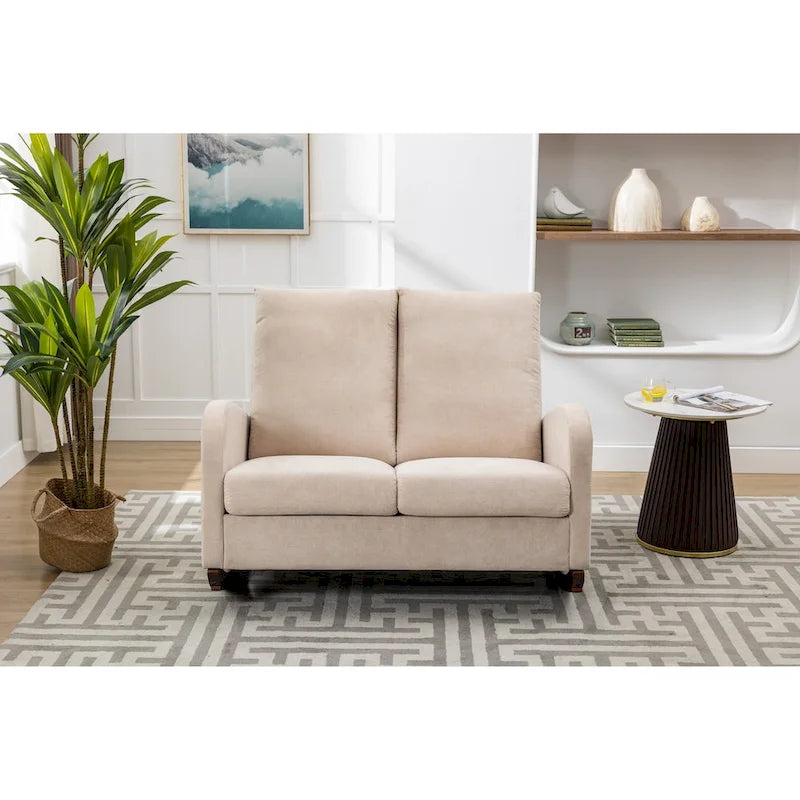 Fauteuil à bascule rembourré style moderne du milieu du siècle, grand fauteuil à oreilles pour salon