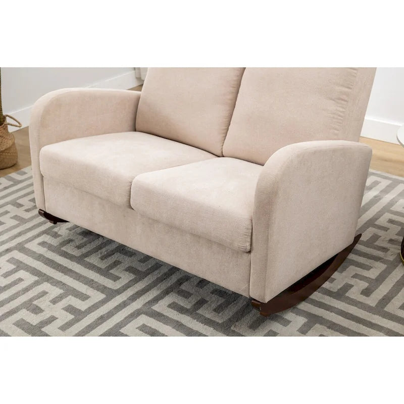 Fauteuil à bascule rembourré style moderne du milieu du siècle, grand fauteuil à oreilles pour salon