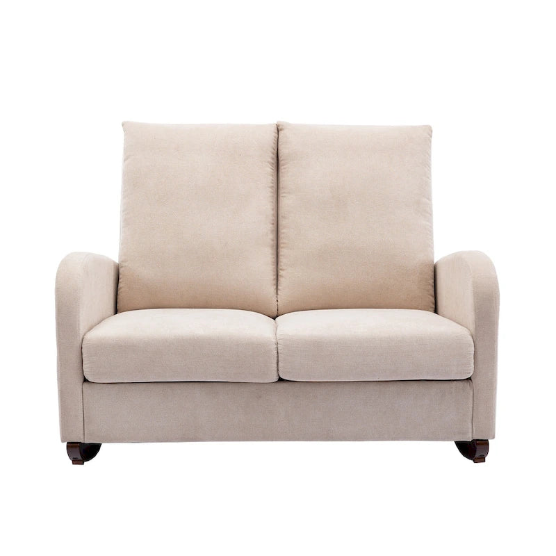 Fauteuil à bascule rembourré style moderne du milieu du siècle, grand fauteuil à oreilles pour salon