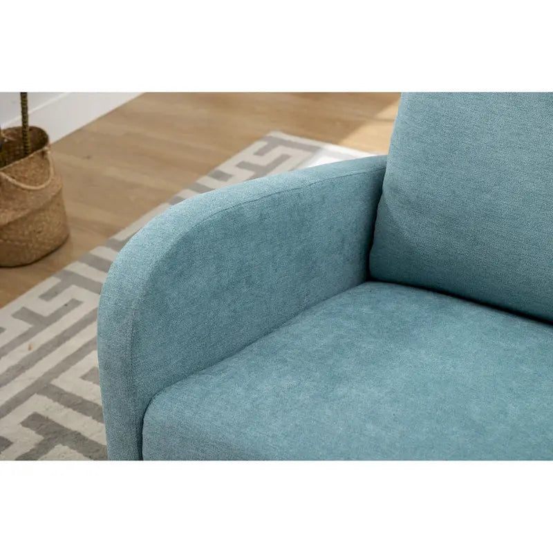 Fauteuil à bascule rembourré style moderne du milieu du siècle, grand fauteuil à oreilles pour salon