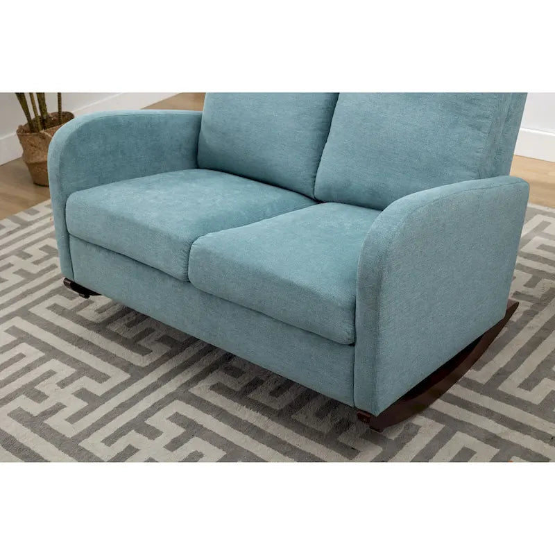 Fauteuil à bascule rembourré style moderne du milieu du siècle, grand fauteuil à oreilles pour salon