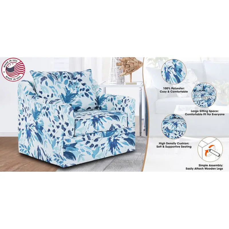 Fauteuil pivotant Anatasia à dossier coussin, New Classic Furniture, fabriqué aux États-Unis