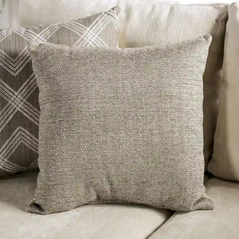 Ensemble de canapés 2 pièces Breward, style transitionnel, beige chenille, rembourré, par Furniture of America
