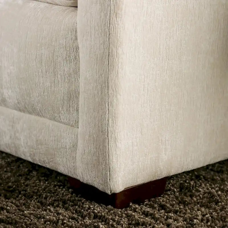 Ensemble de canapés 2 pièces Breward, style transitionnel, beige chenille, rembourré, par Furniture of America